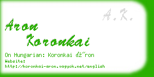 aron koronkai business card